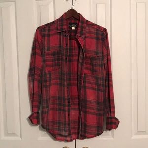 Red Plaid Button Up